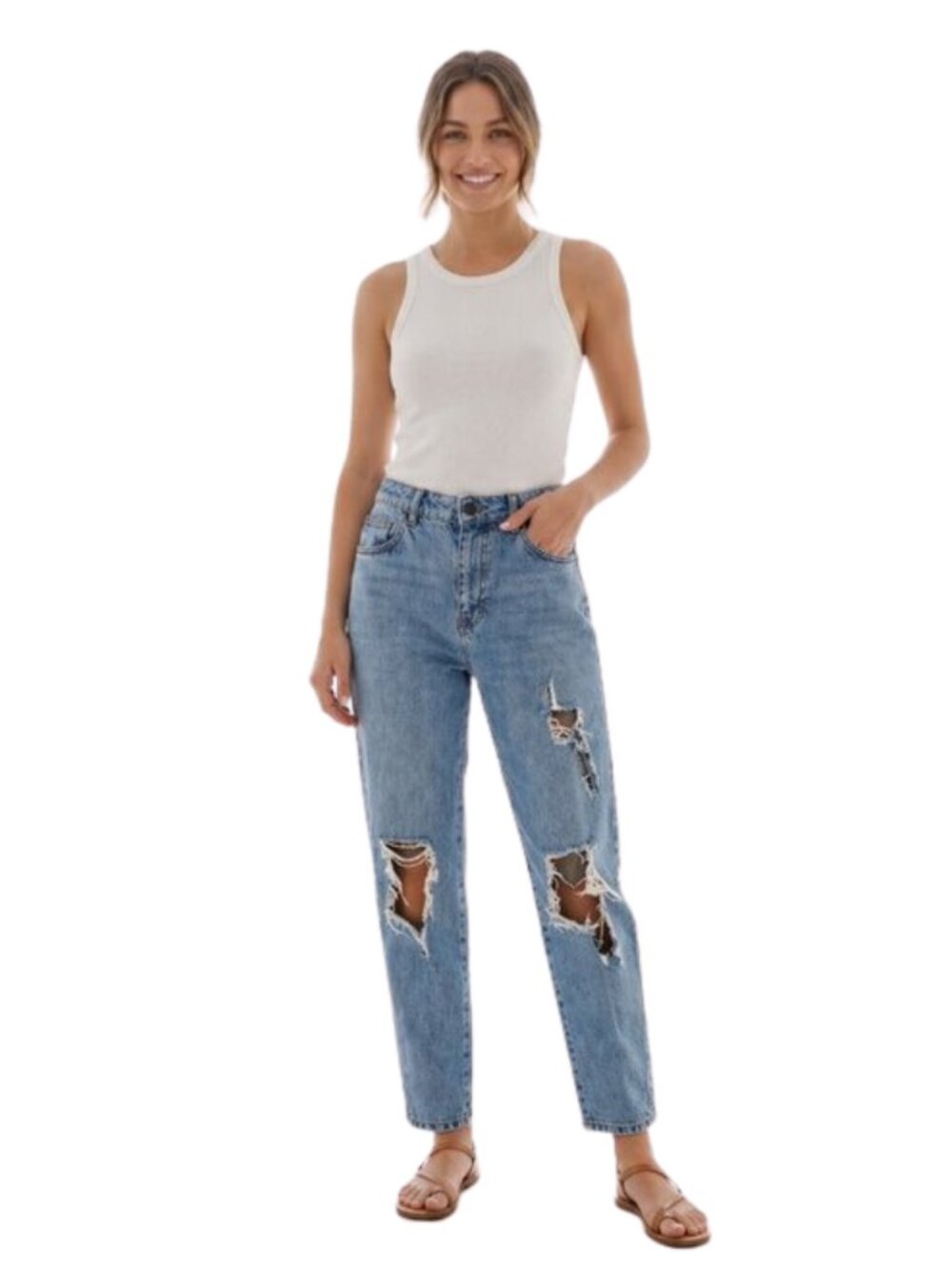 Subdued Boyfriend Jeans Size 29 High Rise Straight Leg Distressed Y2K